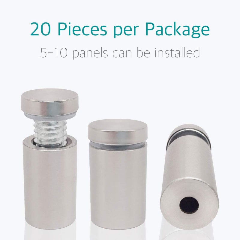 Lantee 1/2" x 1" Stainless Steel Standoff Screws for Acrylic Signs - Lantee 20 Pcs Glass Picture Frame Standoff Mounts Hardware Bolts, 12mm x 25mm - Image 2